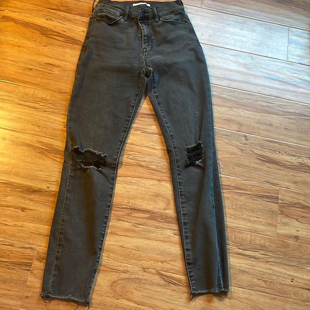Black ripped pax sun jeggings